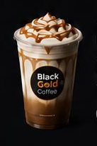 Black Gold Coffee caramel macchiato cup.